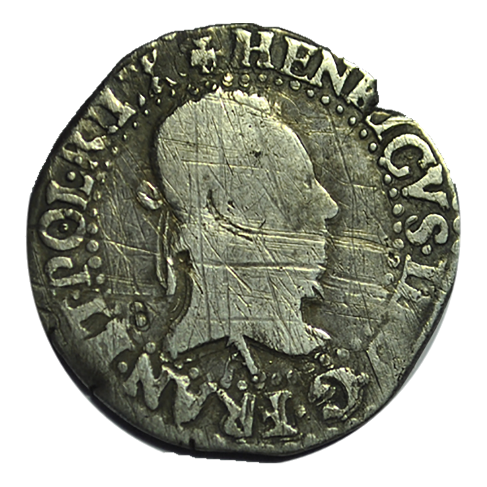 HENRI III Quart de franc au col plat 1577 Paris
