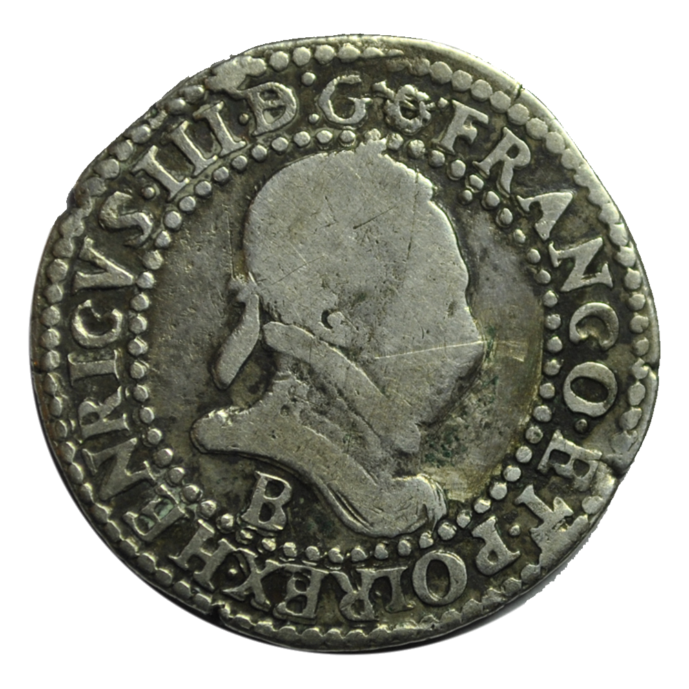 HENRI III Demi-franc au col plat 1587 B