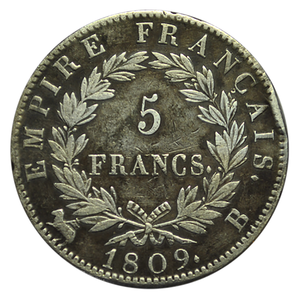 5 Francs Napoléon Empereur 1809 B