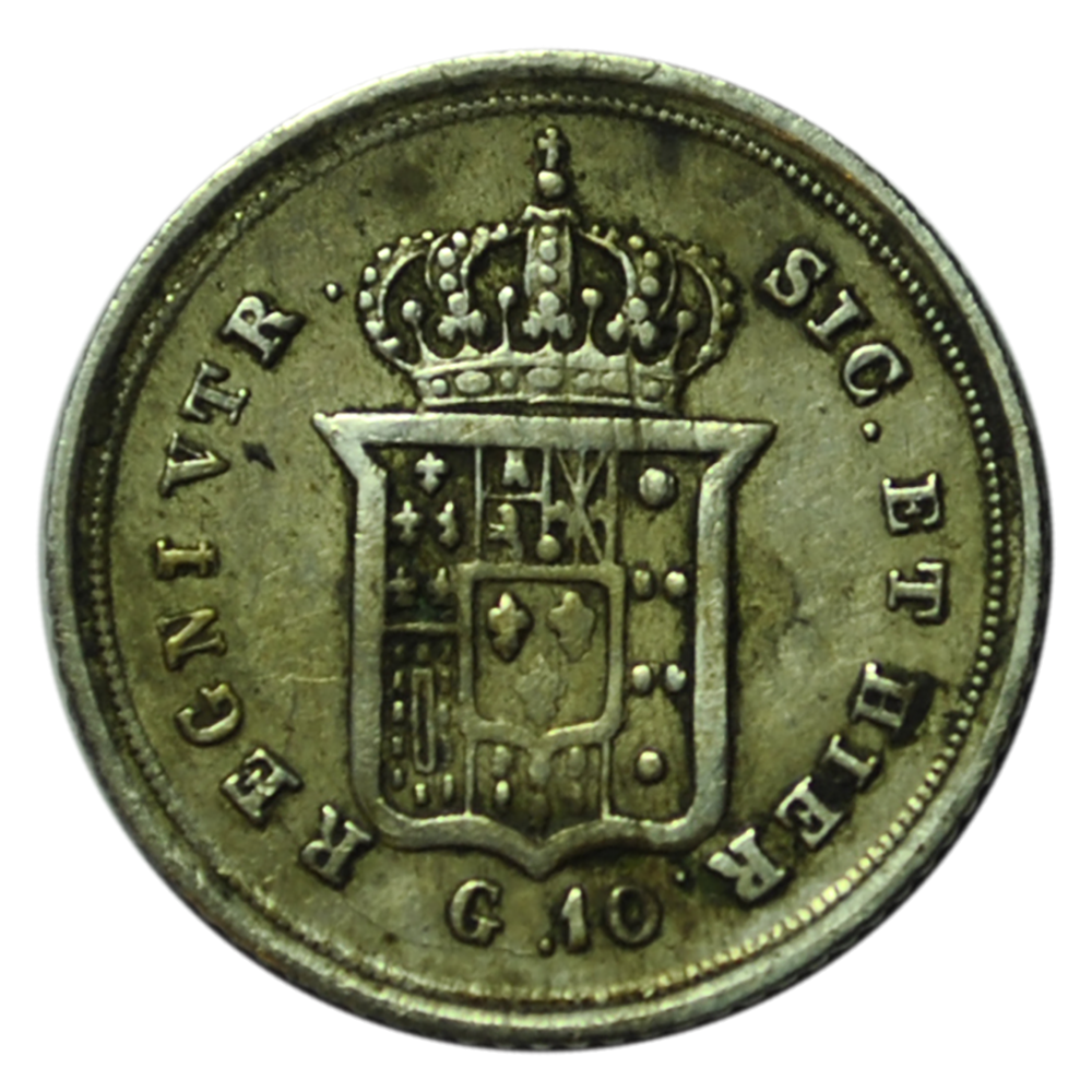 ROYAUME DES DEUX-SICILES 10 Grana Ferdinand II 1855