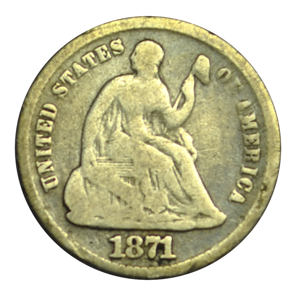 Half- Dime Liberté assise 1871 Philadelphie