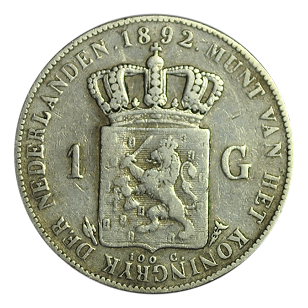 1 Gulden Wilhelmina 1892 Utrecht