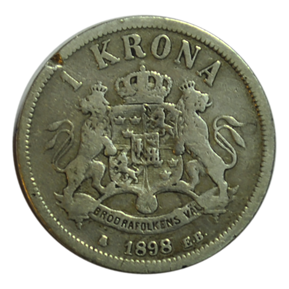 1 Krona Oscar II de Suède et de Norvège 1898