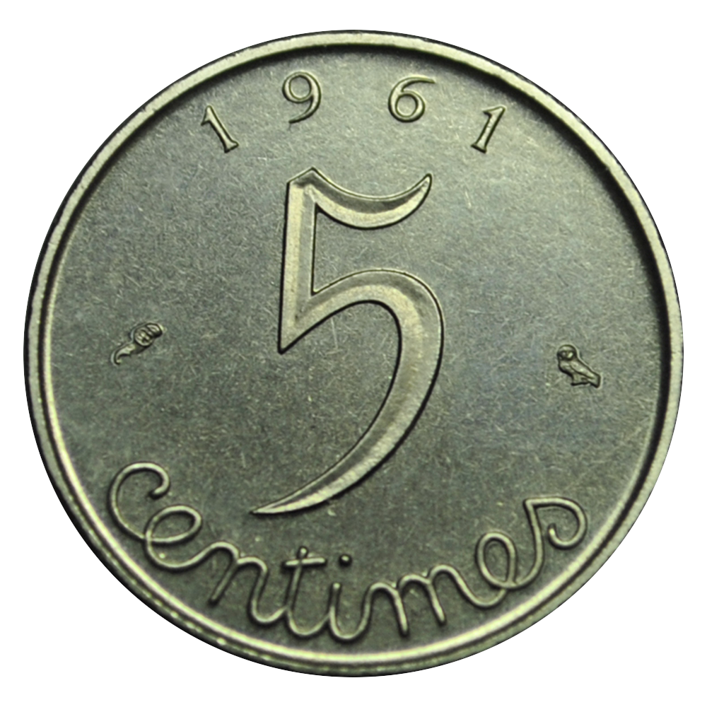 Piéfort de 5 centimes Epi 1961