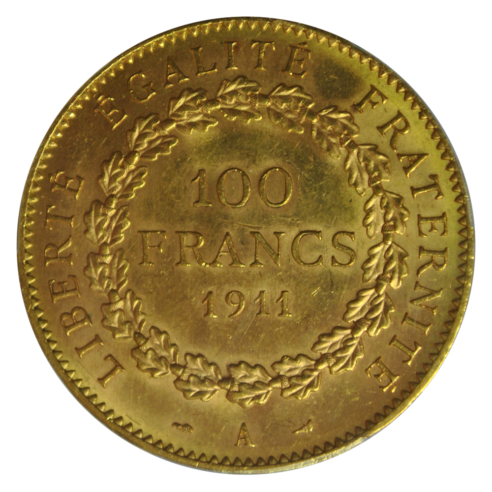 Genie 100 francs 1911 A PCGS MS62