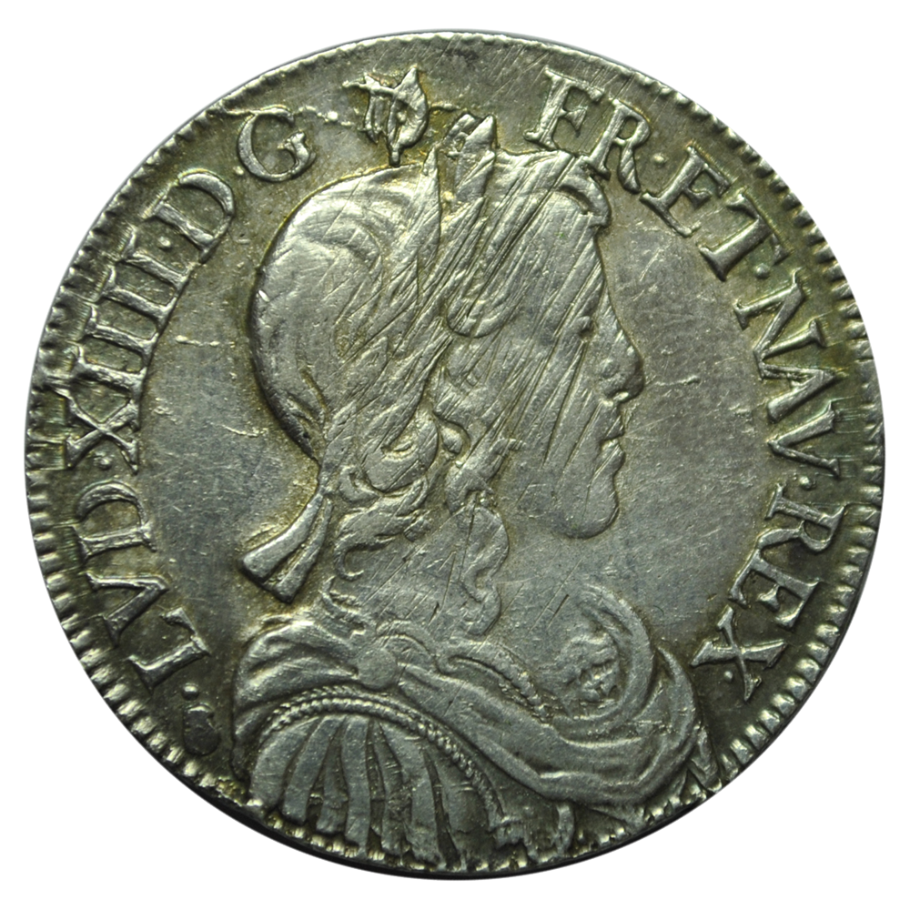 Louis XIV Demi-ecu à la meche longue 1656 F