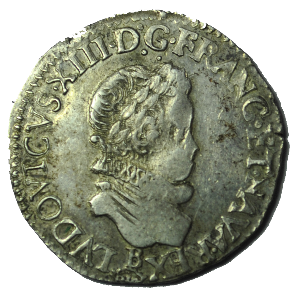 LOUIS XIII Demi-franc au buste enfantin et fraisé 1611 B