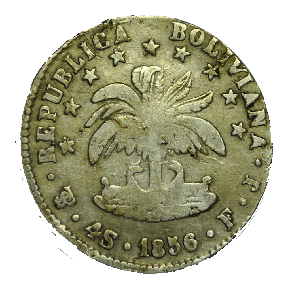 BOLIVIE 4 Soles Bolivar 1856 Potosi