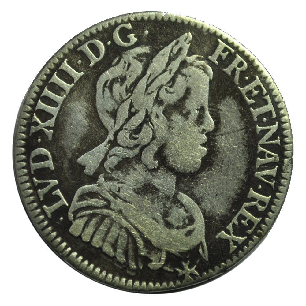 LOUIS XIV 1/4 d’écu à la mèche courte 1644 Paris, Monnaie de Matignon