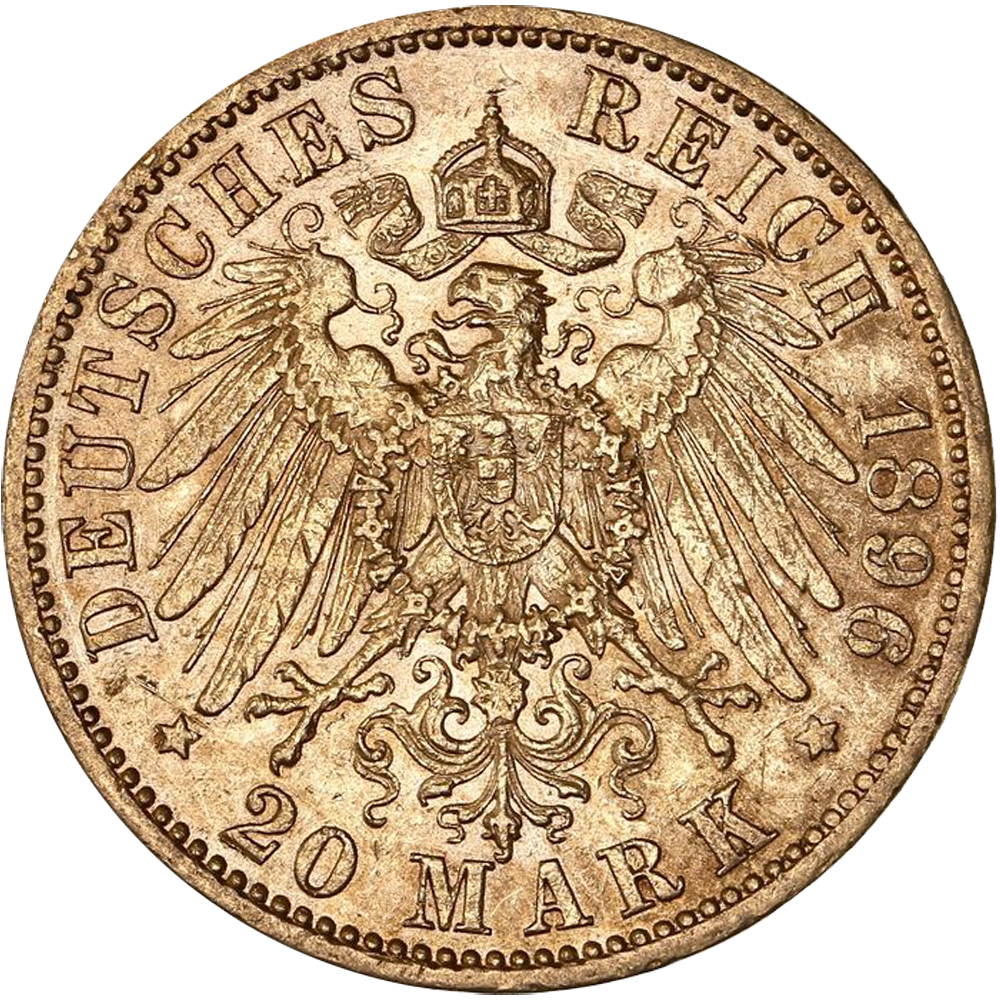 Allemagne - Anhalt-Dessau Fréderic Ier 20 Mark 1896 A