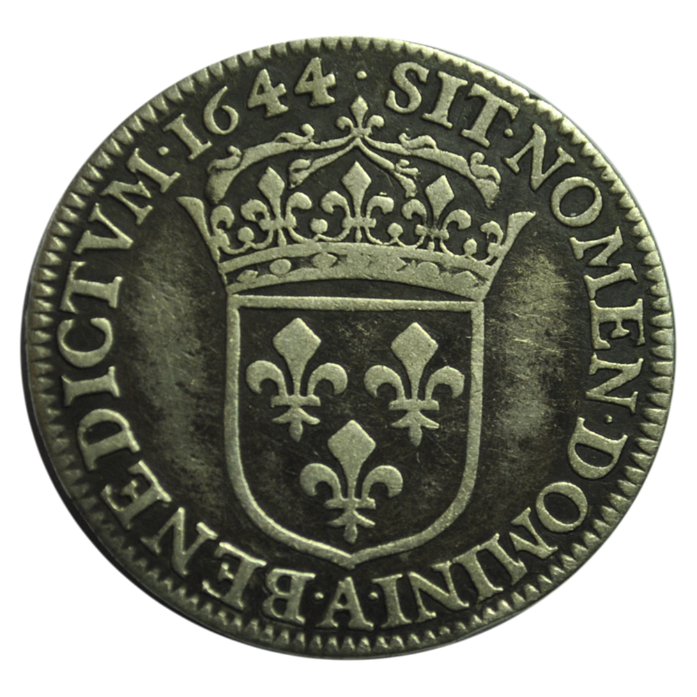 LOUIS XIV 1/4 d’écu à la mèche courte 1644 Paris, Monnaie de Matignon