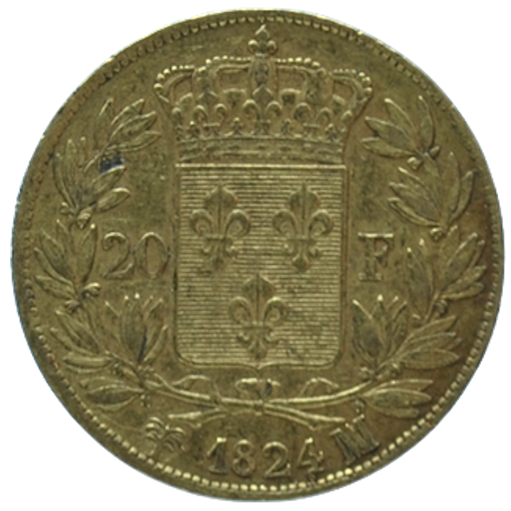 Louis XVIII - 20 francs Or - 1824 - Marseille