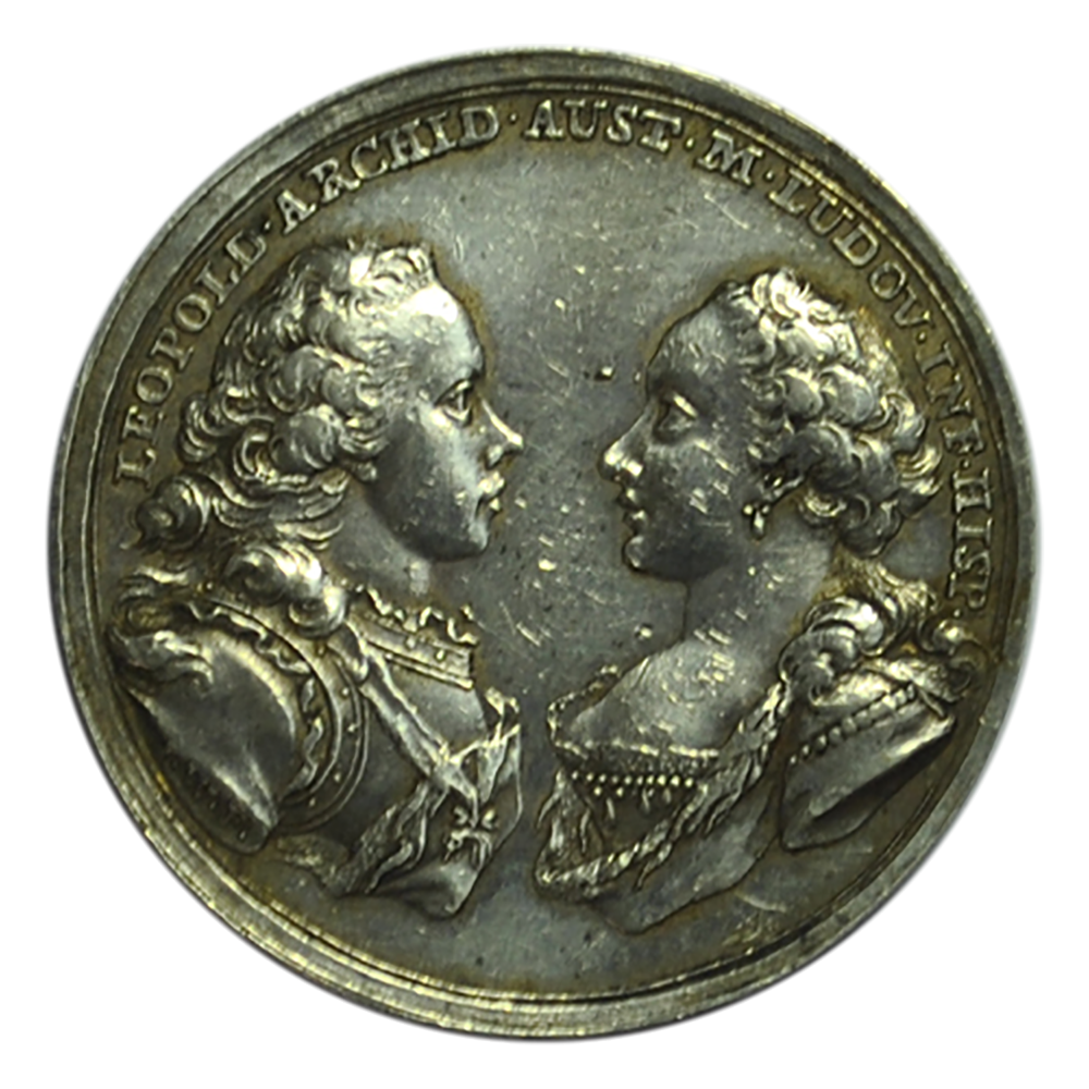 Jeton AMOUR ET MARIAGE Mariage de l'archiduc d'Autriche et de l'infante d'Espagne 1765