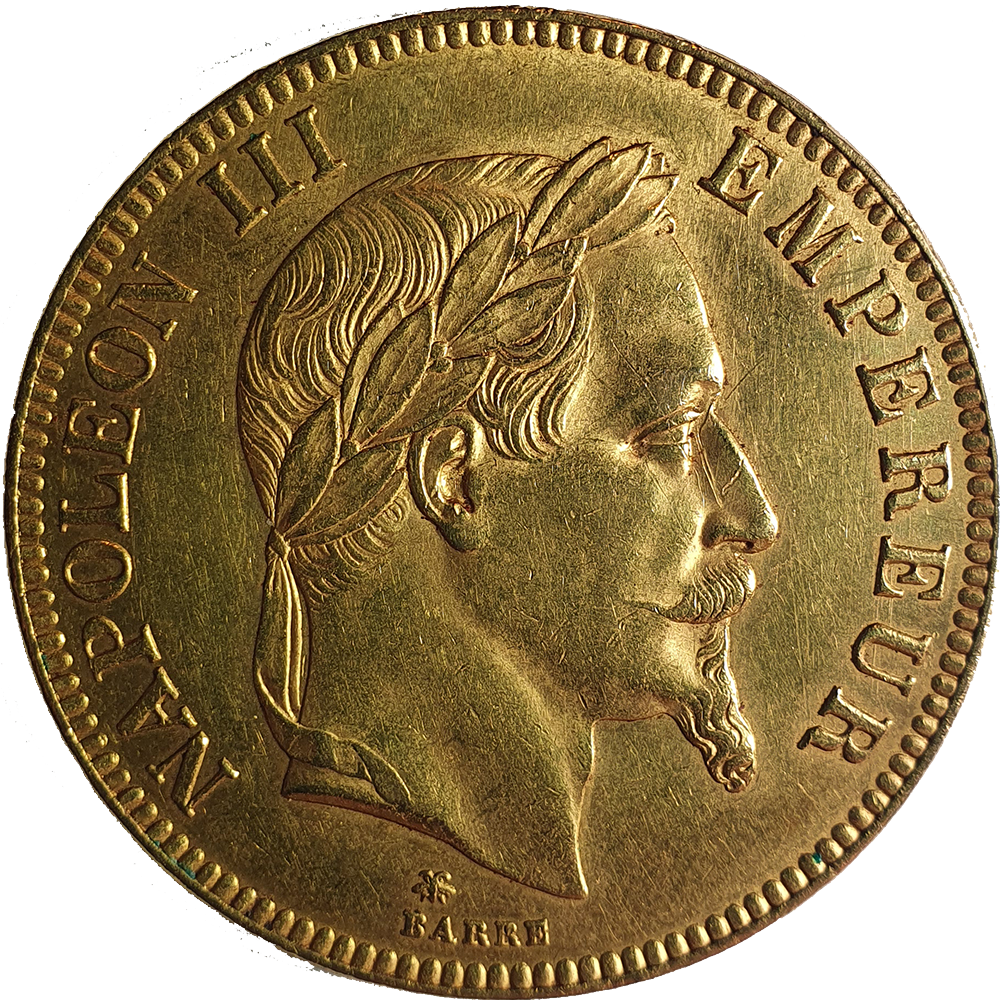 100 Francs Napoléon III, Tête Laurée 1866 Paris