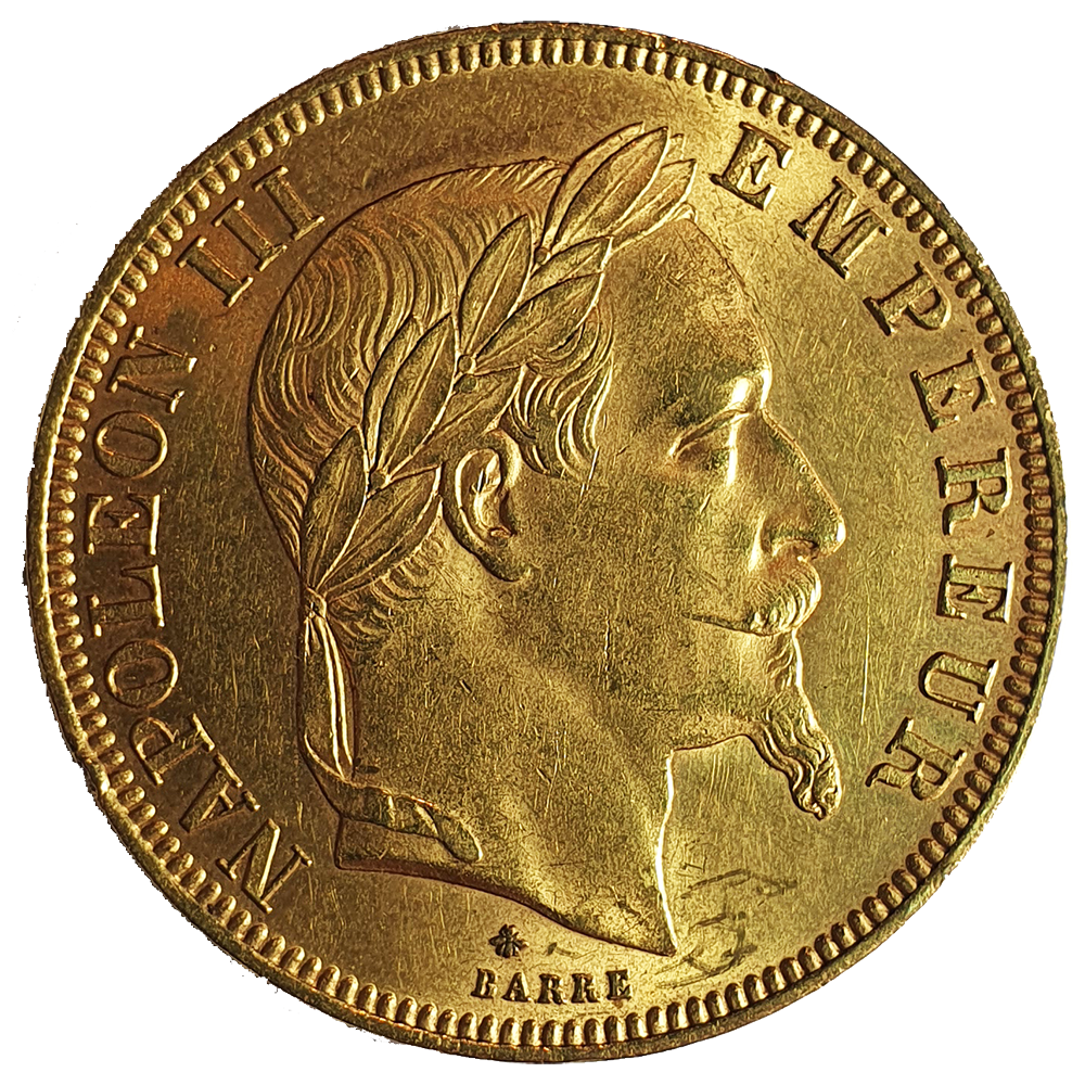 50 Francs Napoléon III, Tête laurée 1866 Paris