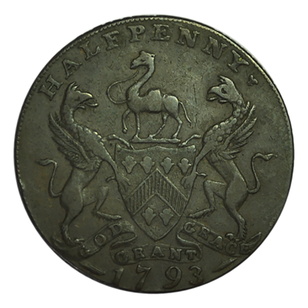 East India House , half penny token 1793